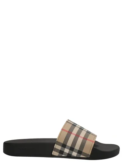 Burberry Furley Slides In Multicolor