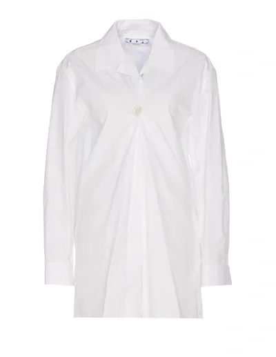 Off-white Long White Cotton Poplin Long-sleeved Shirt