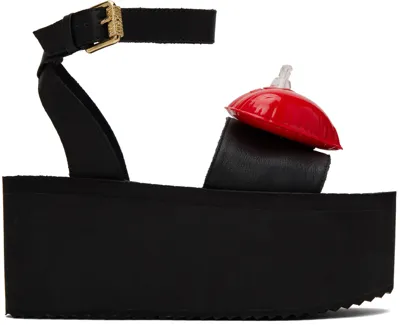 Moschino Heart-motif 80mm Platform Sandals In Nero