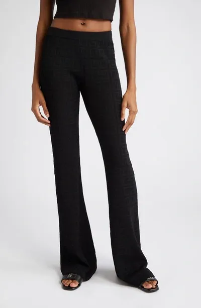 Givenchy 4g Jacquard Mesh Flare Pants In Black