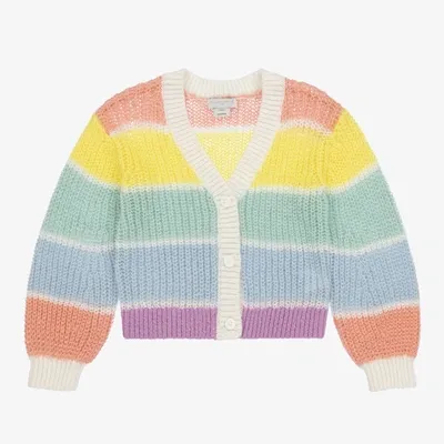 Stella Mccartney Kids' Striped Cardigan In Green