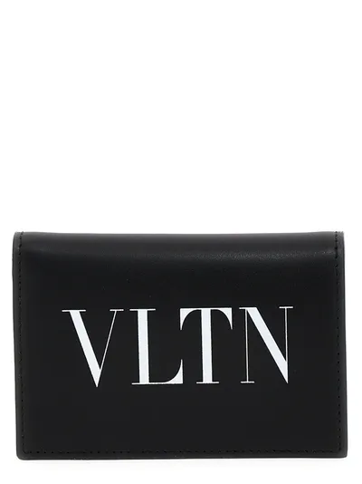 Valentino Garavani Vltn Keyring Wallets, Card Holders White/black In Multicolor