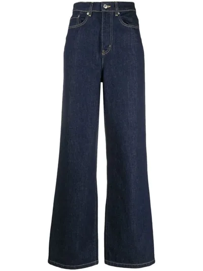 Kenzo High-waist Wide-leg Jeans In Blue