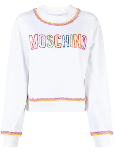 Moschino Sweatshirt Mit Makramee-borten In White