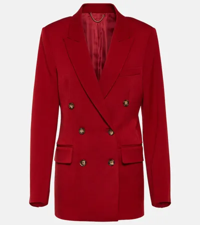 Victoria Beckham Double-breasted Wool-blend Blazer In Red