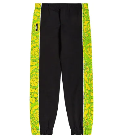 Versace Kids' Barocco Cotton Sweatpants In Black