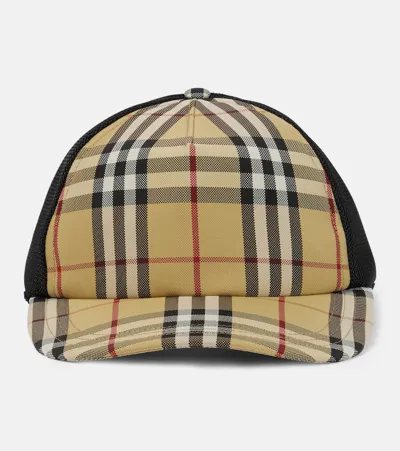 Burberry Checked Mesh Cap In Multicolor