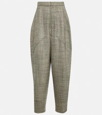 Stella Mccartney High-rise Tapered Wool Pants In Beige