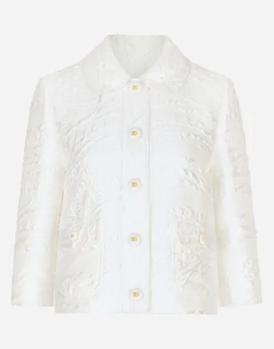 Dolce & Gabbana Brocade Gabbana Jacket In White