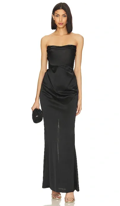 Nookie Emelie Strapless Gown In Black