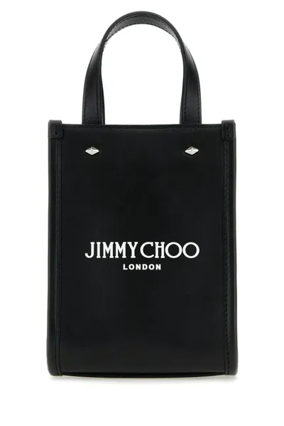 Jimmy Choo Logo Printed Tote Bag In Black