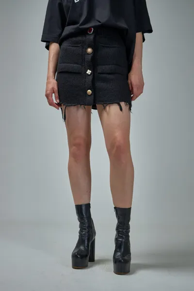 Vetements Fancy Button Skirt In Black