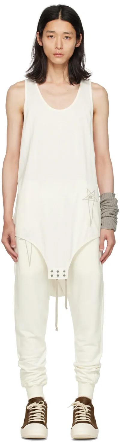 Rick Owens Off-white Champion Edition Basketball Tank Top In 11 Milk