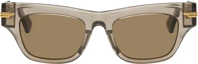 Bottega Veneta Bv1230s Sunglass In Crystal & Grey