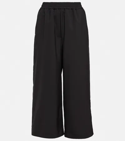 Loewe High-rise Wool Culottes In Black