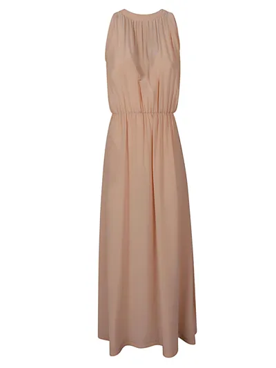 Cri.da Silk Long Dress In Pink