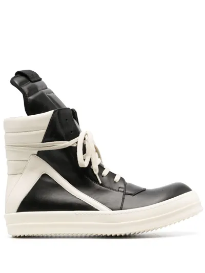 Rick Owens Geo Basket Suede High-top Trainers In Black