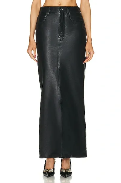 Balenciaga Matte Leather Maxi Skirt In Black