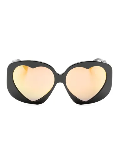 Moschino Eyewear Heart-shaped Lenses Sunglasses In Black