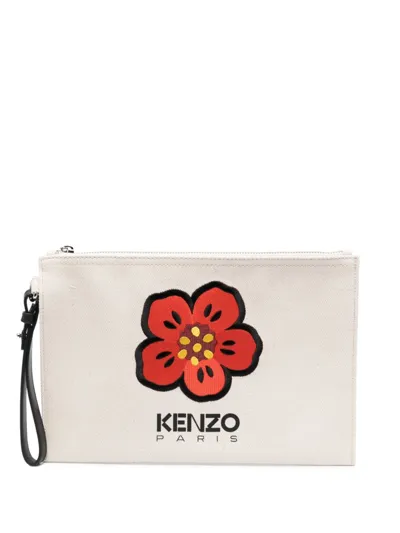 Kenzo Boke Flower Motif Clutch In 中性色