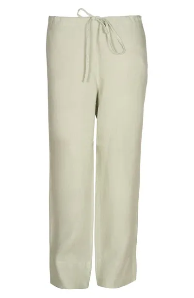 Bed Threads Linen Lounge Pants In Sage