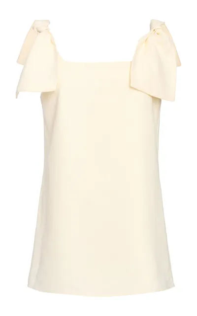 Chloé Tie-detailed Linen-canvas Tank Top In White