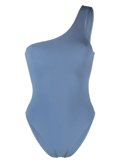 Lido Mid  One Shoulder One Piece Swimsuit In Blue