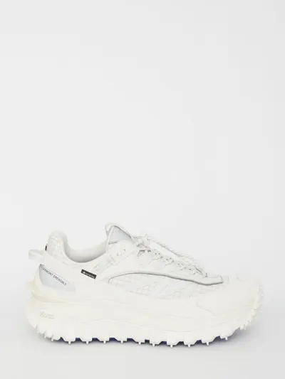 Moncler Trailgrip Gtx Leather-trimmed Mesh And Canvas Sneakers In White