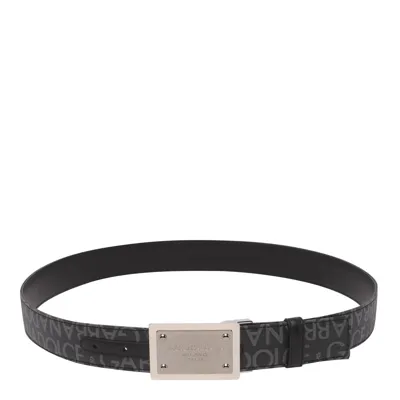 Dolce & Gabbana Logo Plaque Buckle Belt In Multi