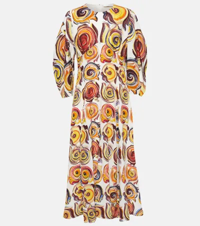 Chloé Printed Silk Maxi Dress In White