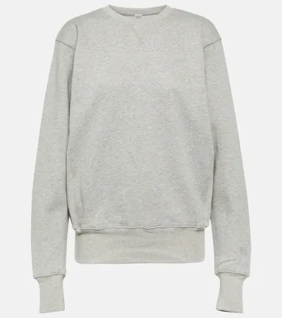 Totême Cotton Crewneck Sweatshirt In Grigio