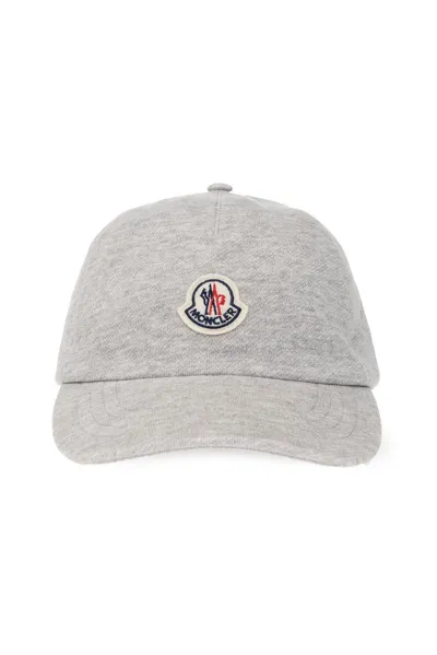 Moncler Logo Baseball Cap In Grey