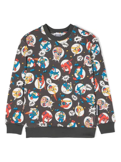 Moschino Sweatshirt Mit Superhelden-print In Black