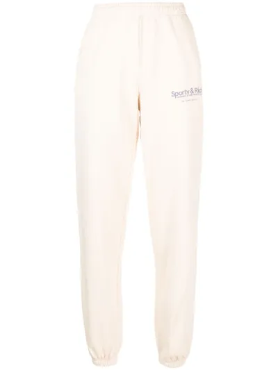 Sporty And Rich Logo-print Elasticated Pants In Nude