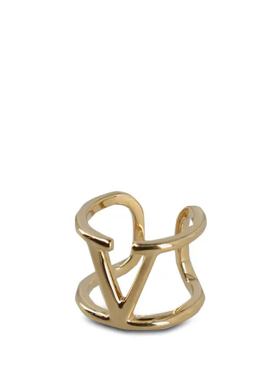 Valentino Garavani Valentino Vlogo Signature Ring In Gold