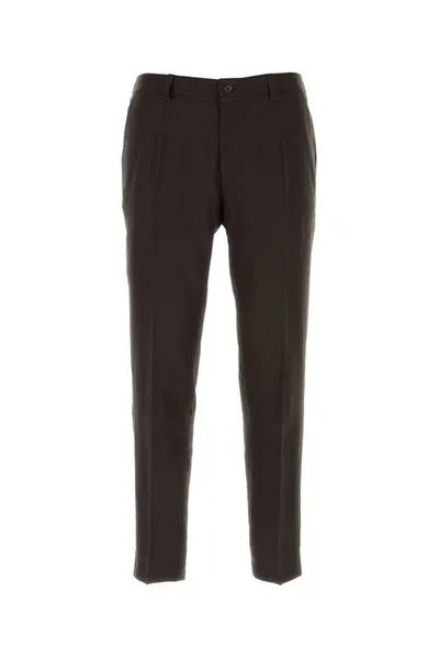 Dolce & Gabbana Dark Brown Stretch Cotton Pant