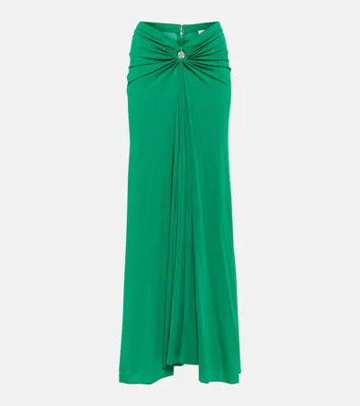 Rabanne Gathered Maxi Skirt In Emeraude