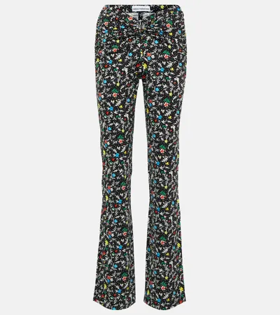 Rabanne Printed High-rise Crêpe Pants In Multicoloured