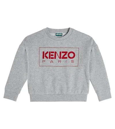 Kenzo Kids' Printed Cotton-blend Sweatshirt In Grey