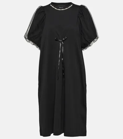 Simone Rocha Embellished Midi Dress In Black