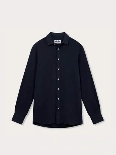 Love Brand & Co. Mens Navy Blue Galliot Cotton Shirt