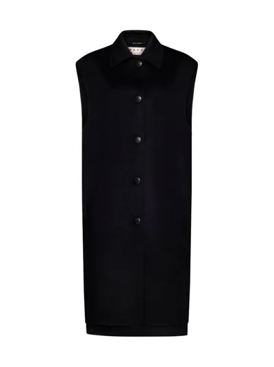 Marni Buttoned Knitted Vest In Black