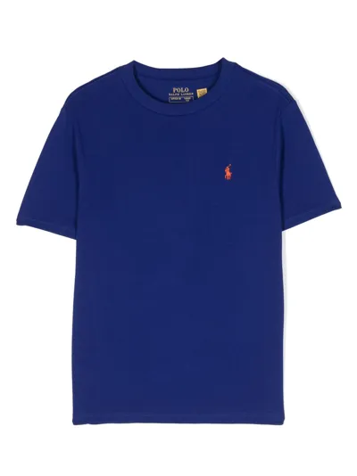 Ralph Lauren Kids' Pony-motif Cotton T-shirt In Blue