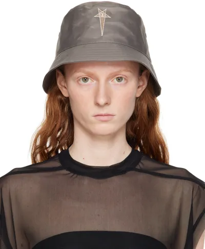 Rick Owens Gray Champion Edition Gilligan Bucket Hat In 34 Dust