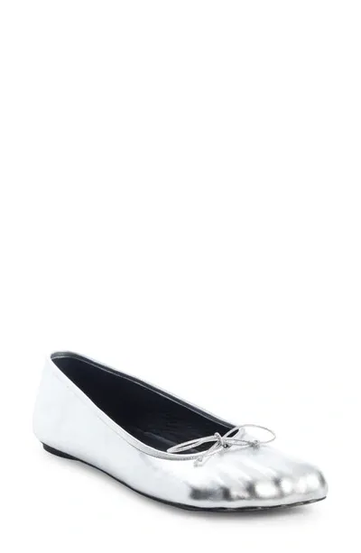 Balenciaga Fetish Metallic Ballerina Flats In Silver