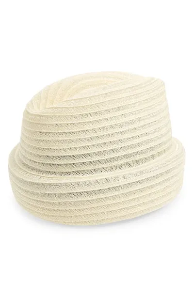 Esenshel The Cuff Woven Cloche In Ivory