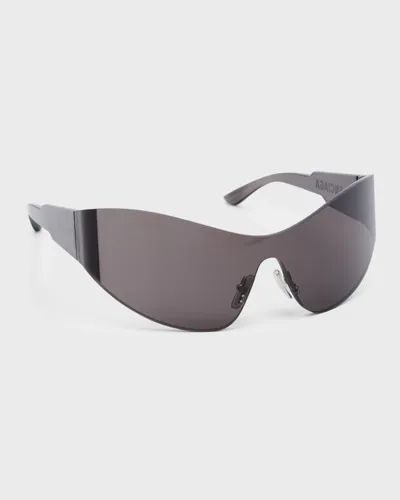 Balenciaga 99mm Shield Sunglasses In Solid Grey Mask