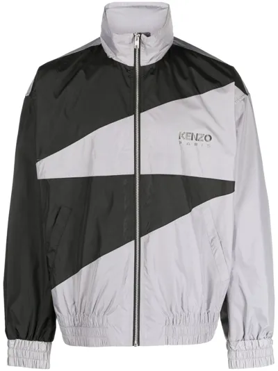 Kenzo Two-tone Retro Windbreaker Black In Noir