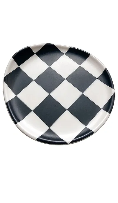 Xenia Taler Black Check Coaster Set Of 4 In N,a