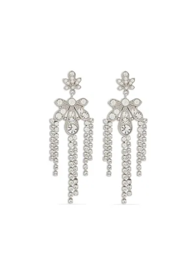 Rabanne Glass Crystal-embellished Chandelier Earrings In Silver